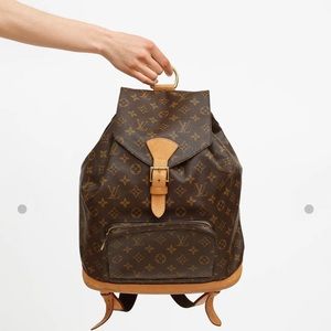 LOUIS VUITTON Brown Monogram Montsouris MM Backpack